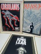 THREE ROYAL SHAKESPEARE COMPANY (RSC) FRAMED POSTERS, screen prints - for Measure for Measure,