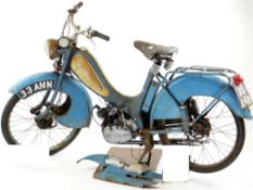 VINTAGE BOWN 47cc MOPED, c. 1959, engine no. 2714217 in blue and white Auctioneer's Note: A marque