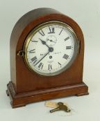 BRITISH RAILWAYS EASTERN REGION MAHAOGANY MANTEL CLOCK, the roman dial with BR(E) 14127 (