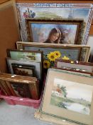 ASSORTED PICTURES & PRINTS including pair of watercolours after Douglas Cooper ETC.