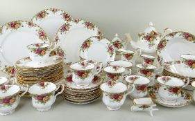 ROYAL ALBERT 'OLD COUNTRY ROSES' DINNER & TEAWARES, comprising teapot, 12 tea cups, sucrier and