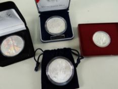 UNITED STATES MINT SILVER PROOF COINS, comprising 2006 American Eagle One Dollar, 2007 Jamestown