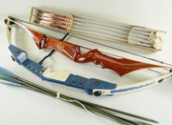 ASSORTED ARCHERY EQUIPMENT, including a good Marksman 'Forest Knight' plywood recurve bow (68-