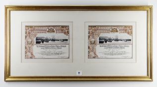 TWO HISTORIC SWANSEA DOCKS CIVIC INVITATIONS, to Messrs. Percy and Martin Player to attend 