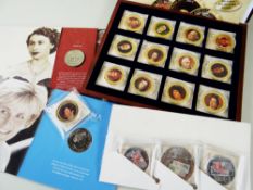 COMMEMORATIVE CUPRONICKEL PROOF COINS / MEDALLIONS: 'Kings & Queens of the UK', boxed set of 13 Cu