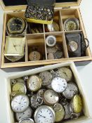 COLLECTION OF TWENTY-FIVE VARIOUS POCKET WATCHES, a few in silver cases, mostly 20th Century (