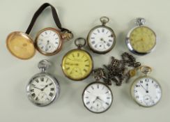 ASSORTED POCKET WATCHES, including gold plated Elgin hunter pocket watch, three silver cased watches
