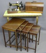 WARING & GILLOW VINTAGE OAK TABLE QUARTETO, onyx effect and gilt brass console table and a hand