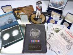 MILITARY COMMEMORATIVE COIN COLLECTION to include a Royal Mint Classics Nelson with coin figurine