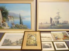 MIXED MEDIA PARCEL (8) including G CHAMBERS - The Britannia entering Portsmouth', 51.5 x 71cms