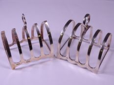 BIRMINGHAM SILVER TOAST RACKS (2), dated 1940, makers Adie Brothers Ltd and F H Adams & Holman, both