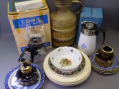DAVENPORT WILLOW PATTERN PLATES, large West German pottery jug, boxed percolators ETC