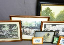 ELIZABETH SCRIVENER print 52/200 - 'May Time', 32 X 48cms, two others and four small animal