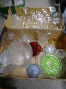 VICTORIAN & LATER DRINKING & DECORATIVE GLASSWARE including custard cups, colourful cocktail