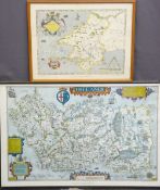 BUPTISTA BOAZIA - map of Ireland, 57 x 90cms and 'Saxtons' map of Pembrokeshire 1578, 40 x 52cms