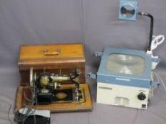 CASED JONES SEWING MACHINE VINTAGE converted to electric with foot pedal and a vintage overhead