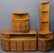 NATHAN COMBINATION FURNITURE, four pieces to include floor standing corner unit, 194cms H, 63cms