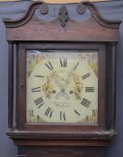 JOHN OWEN PWLLHELI CIRCA 1830 OAK LONGCASE CLOCK, 14in square painted dial set with Roman