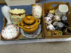 ARTHUR WOOD LUSTRE JUG, Masons Mandalay hexagonal jug, Wade Bells bottle and an assortment of