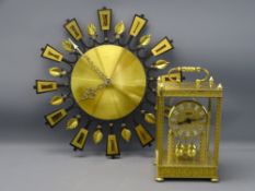 ACTIM AUTOMATIC VINTAGE WALL CLOCK with a German Schutz brass Anniversary mantel clock