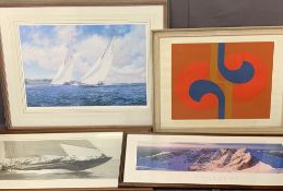 MICHAEL STOBOE Artist's proof abstract print - 'Thrusting Out', signed in pencil, 57 x 74cms and J