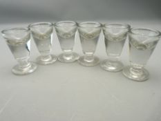 VINTAGE GLASSWARE - six clear glass ice cream licks, 10cms tall
