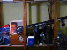 BUSH RETRO STYLE RADIO, metal detector, cased microscope and a parcel of other household