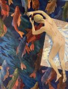 NOEL McCREADY watercolour - 'Watching Fish', framed, 66 x 53cms