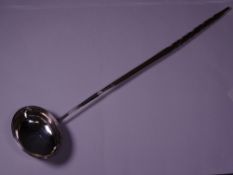 GEORGE IV TODDY LADLE, London 1822 with twist whale bone handle, 38cms L (bowl re-attached),