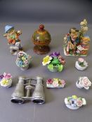 HUMMEL/GOEBEL TYPE FIGURES, opera glasses, ornamental china posies ETC