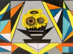 SHAN ECCLES (Emerging Deganwy Artist) - colourful abstract of flowers, 40 x 30cms