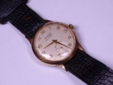 9CT GOLD CASED ACCURIST PRESIDENT ANTI-MAGNETIC GENTLEMAN'S WRISTWATCH, 32mm case diameter,