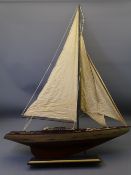 VINTAGE POND YACHT painted red, 100 x 80cms