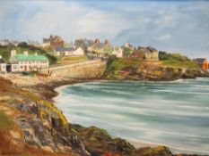 JILL MICKLE oi on board - Moelfre Anglesey, signed '83, 40 x 60cms