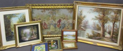 FURNISHING PARCEL (8) mixed media to include D R JONES, Anglesey, Straits Bridge, Fairy Glen River