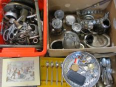 MIXED EPNS & OTHER METAL WARE & COLLECTABLES to include a James Heeley & Sons A1 double lever