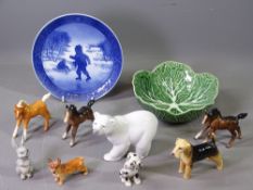 LLADRO POLAR BEAR, Royal Copenhagen display plate, Beswick and Wade animal figures, Doulton Corgi