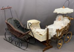 COLLECTOR'S DOLL 'A Christening' by Danbury Mint with associated display items to include a wicker