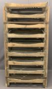 VINTAGE NINE DRAWER APPLE STORAGE RACK, 157.5cms overall H, 79.5cms W, 65cms D (some worm