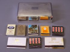 SILVER CIGARETTE BOX, Birmingham 1967, maker Henry Clifford Davis, rectangular form with engine