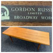 GORDON RUSSELL LTD: A TEAK COFFEE TABLE, 102 x 46cms