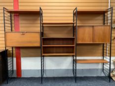 ROBERT HEAL FOR STAPLES: A LADDERAX TEAK MODULAR LOUNGE UNIT, 201 x 277 x 40cms