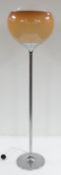 STUDIO 6G & HARVEY GUZZINI: 'FLASH' FLOOR LAMP, c.1970, caramel acrylic shade on chrome standard,