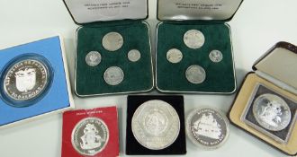 ASSORTED SILVER COINS comprising 1974 & 1978 Commonwealth of the Bahamas ten dollar coins, 1977