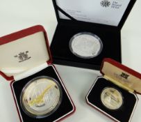 CONCORDE SILVER COINS comprising The Alderney 2008 £10 Concorde silver proof coin in box with