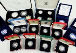 ASSORTED CASED SILVER ROYAL MINT COINS comprising United Kingdom 2007 Piedfort Collection with