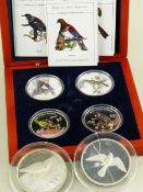 ASSORTED SILVER COLLECTIBLE BIRD COINS comprising cased New Zealand Mint 'Birds Of New Zealand'