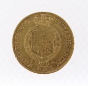 GEORGE III GOLD HALF GUINEA, 1804, laureate head right, shield in garter, 4.1gms