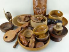 ASSORTED TREEN, bowls ETC