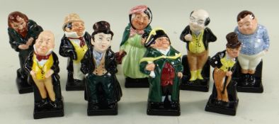 NINE ROYAL DOULTON DICKENS FIGURINES, including Pickwick, Fagin ETC (9)